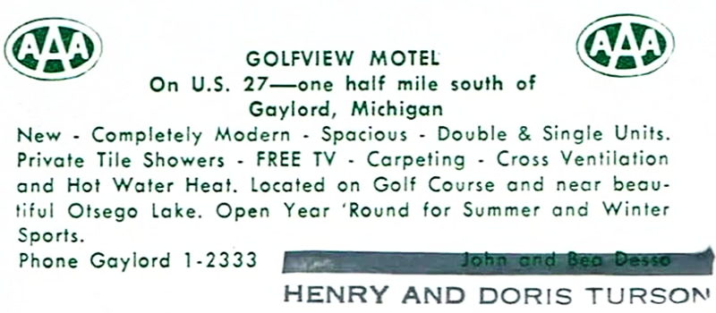 Golfview Motel - Vintage Postcard